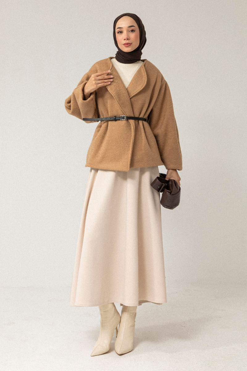 Oversized Belted Cashmere Jacket